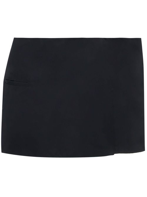 Side-panel mid-rise miniskirt - Black