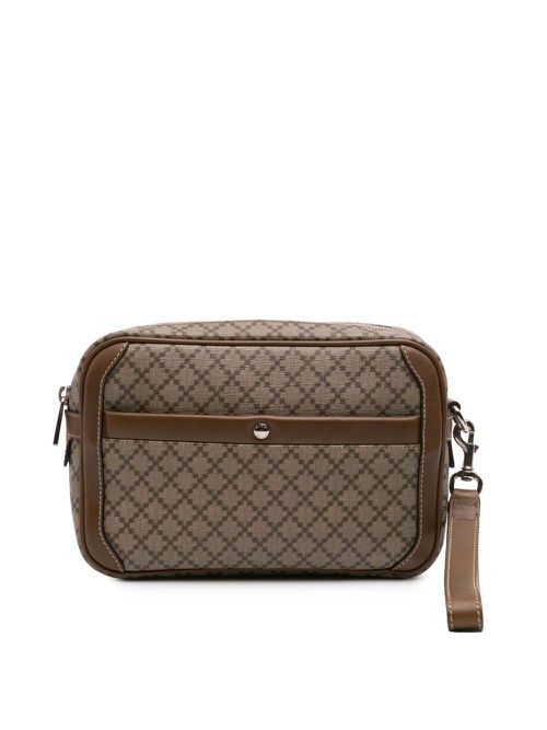 2016-2024 Diamante Coated Canvas clutch bag - Brown