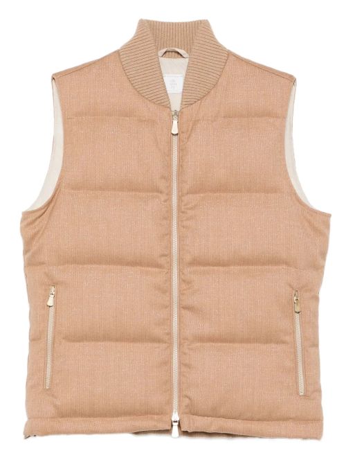 Quilted Wool Vest — Beige