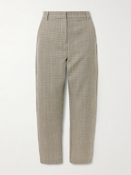 New York Houndstooth Wool Tapered Pants - Neutrals