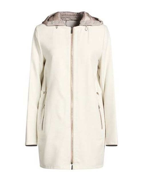 Woman Overcoat & Trench Coat Ivory Size 6 Cotton, Polyethylene, Polyurethane, Polyester