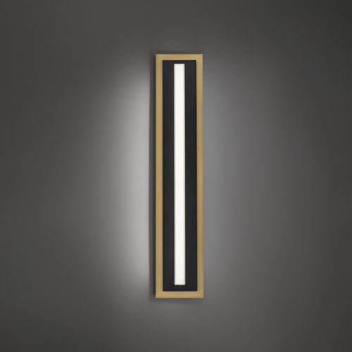 Black Aged Brass LED Wall Sconce from the Lyrikal Collection