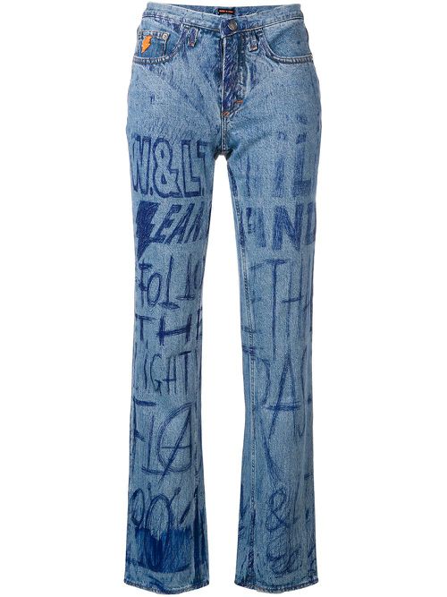 Ink writing jeans - Blue