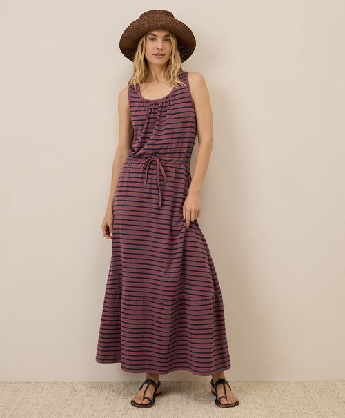 Women's Sea Ranch Stripe Mauve Relaxed Slub Tank Maxi Dre