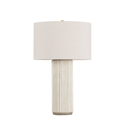 Aged Brass Ceramic Fluted Ivory Table Lamp from the Crestwood Collection