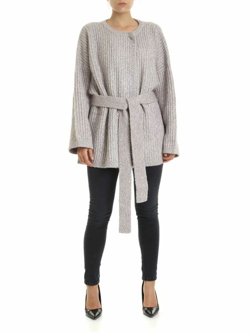 Fisherman ribs cardigan in grey