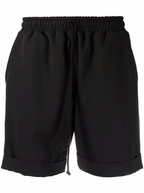Piped trim running shorts - Black