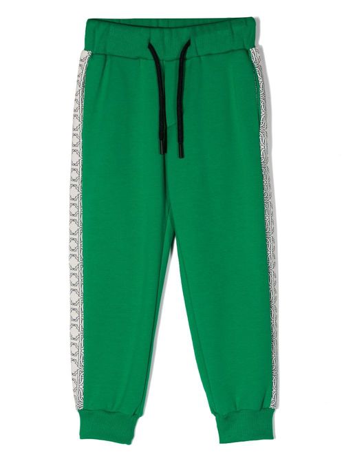 Contrasting-border tracksuit bottoms - Green