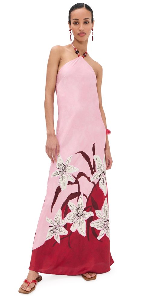 Tallulah Satin Halter Dress Liliana
