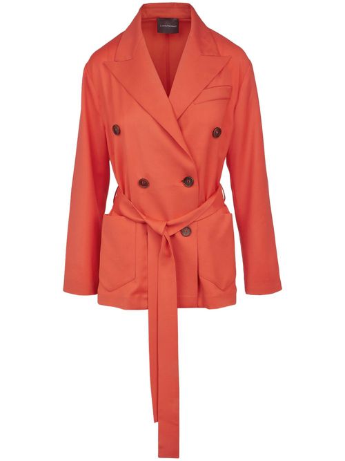 Double-breasted wool blazer - Red