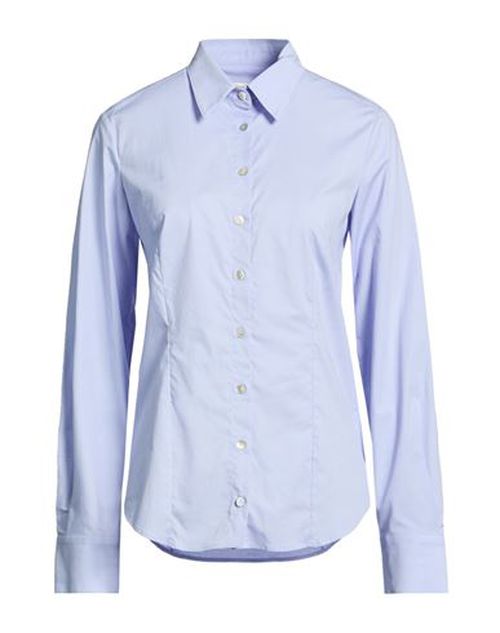 Woman Shirt Azure Size 8 Cotton, Elastane