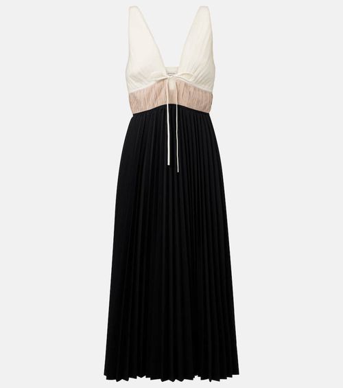 Stephanie pleated poplin midi dress