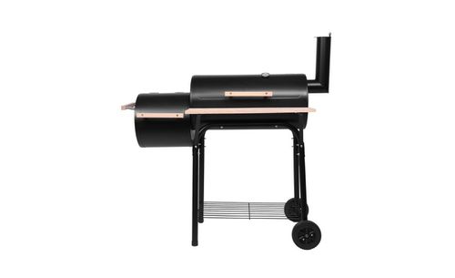 Oil Drum Charcoal Furnace with High-Temperature Spray Paint (500-600 Degrees) – 15cm Diameter with Plastic Wheel - Black