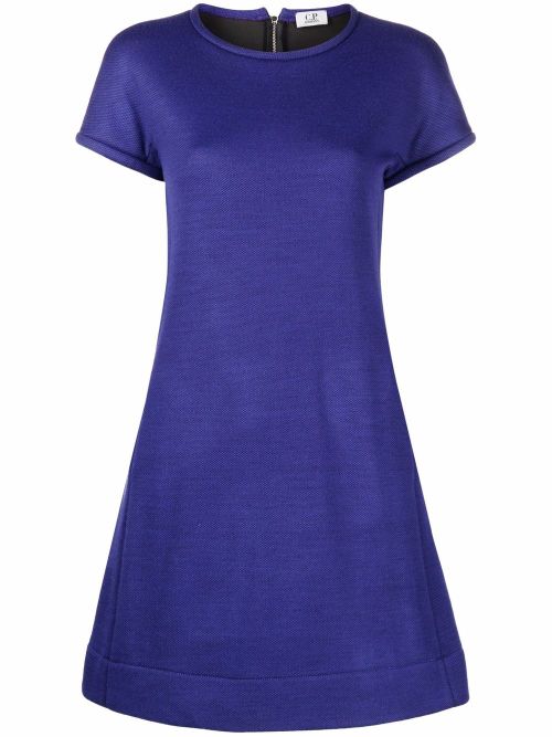 2000s removable collar A-line dress - Purple