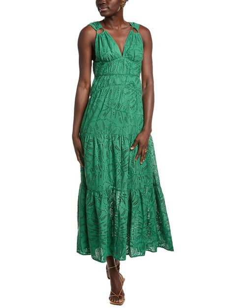Monstera Corset Tie Maxi Dress