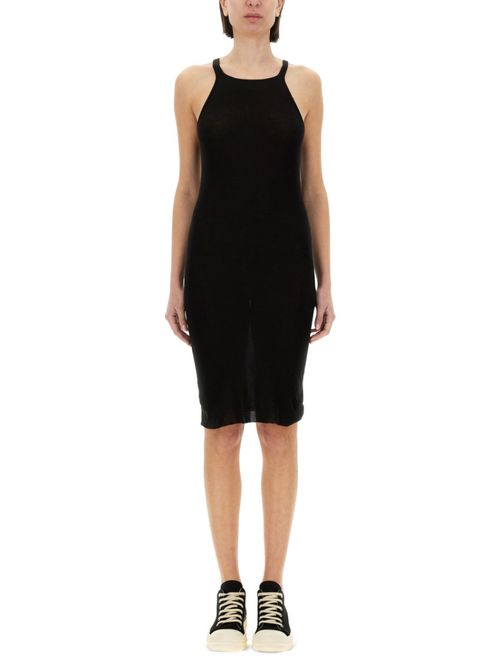 Black Halter Neck Knee Length Dress
