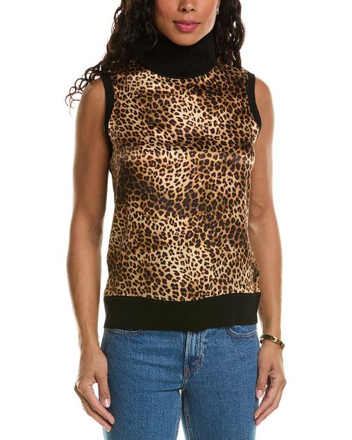 Ocelot Print Silk & Wool Sweater