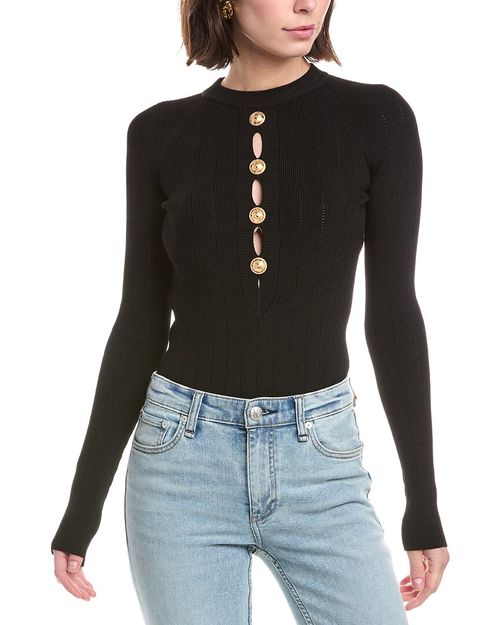 Buttoned Halter Bodysuit
