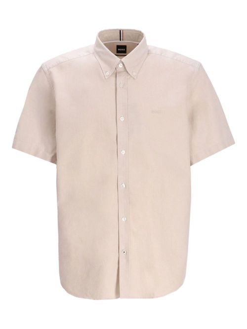 BOSS short-sleeve button-up shirt - Neutrals