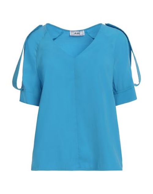 Woman Top Light blue Size 12 Viscose, Polyester