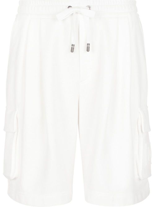 Logo-embossed jersey shorts - White