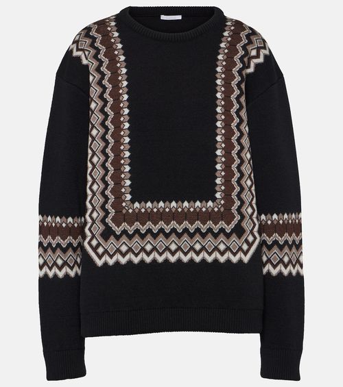 Wool-blend jacquard sweater