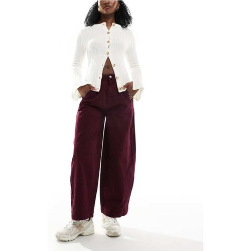ASOS DESIGN Womens seamed barrel trousers in dark cherry - Red
