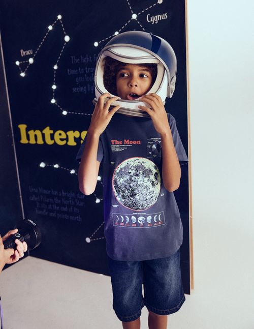 Boys Glow-In-The-Dark T-shirt in Blue | Size 2-3 Years