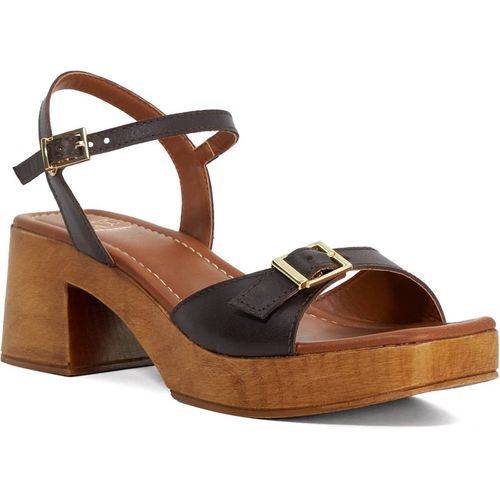 Dune London Womens Ladies Jeane - Skinny Strap Clog - Brown Leather