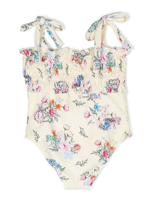 Printed tie-strap swimsuit - Yellow