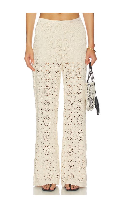 FRAME The Crochet Pant in Cream. M. Also in L
