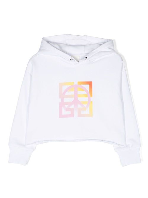 4G Peace and Love print hoodie - White