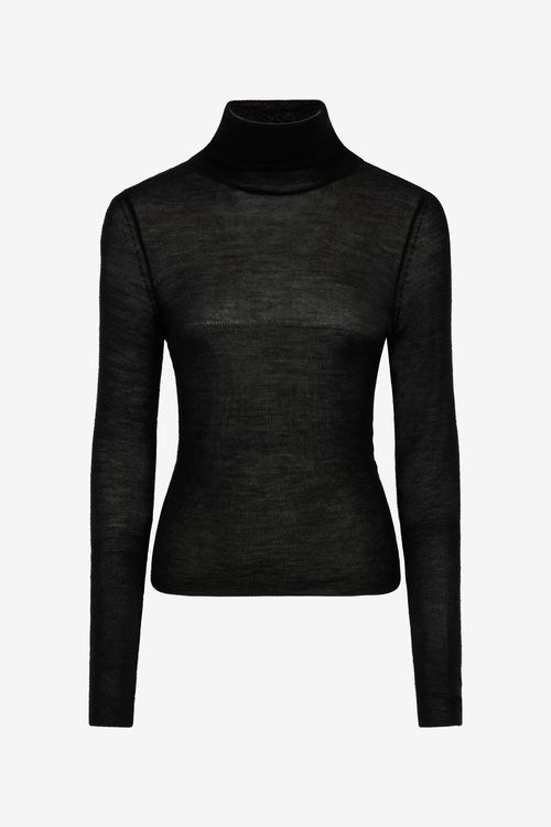 Silk/wool-blend Turtleneck