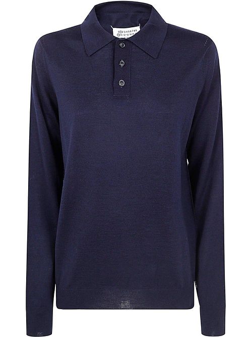 Long-sleeved Knitted Polo Shirt
