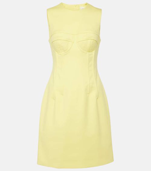 Crewneck cotton bustier dress
