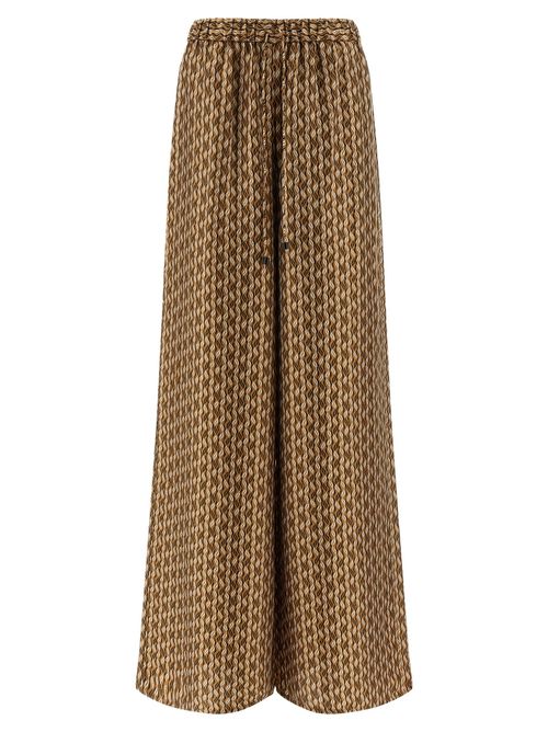 Silk Twill Trousers — Brown