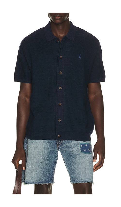 Polo Ralph Lauren Short Sleeve Cardigan Sweater in Blue. XL/1X. Also in L
