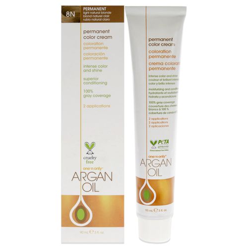 Argan Oil Permanent Color Cream - 8N Light Natural Blonde by for Unisex - 3 oz Hair Color