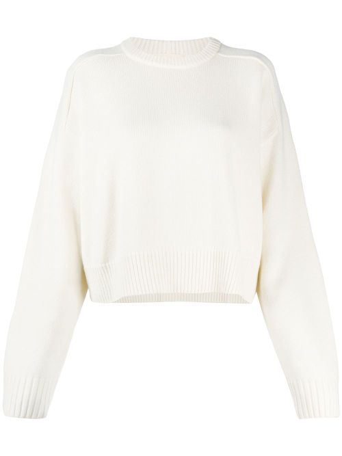 Cropped knit jumper - Neutrals