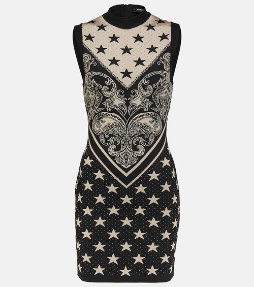 Intarsia knitted minidress