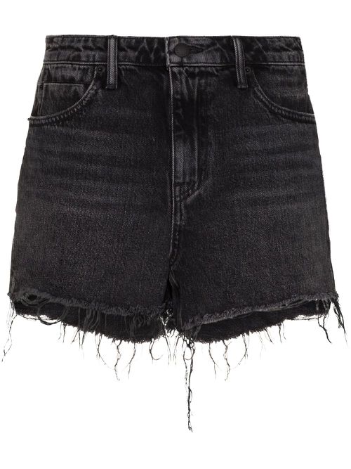 Raw-hem denim shorts - Black