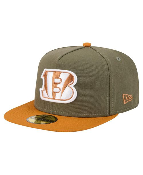 Men's Olive/Brown Cincinnati Bengals Color Pack A-Frame 59FIFTY Fitted Hat - Olive, Brown