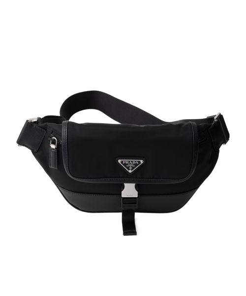 Re-Nylon and Saffiano leather shoulder bag