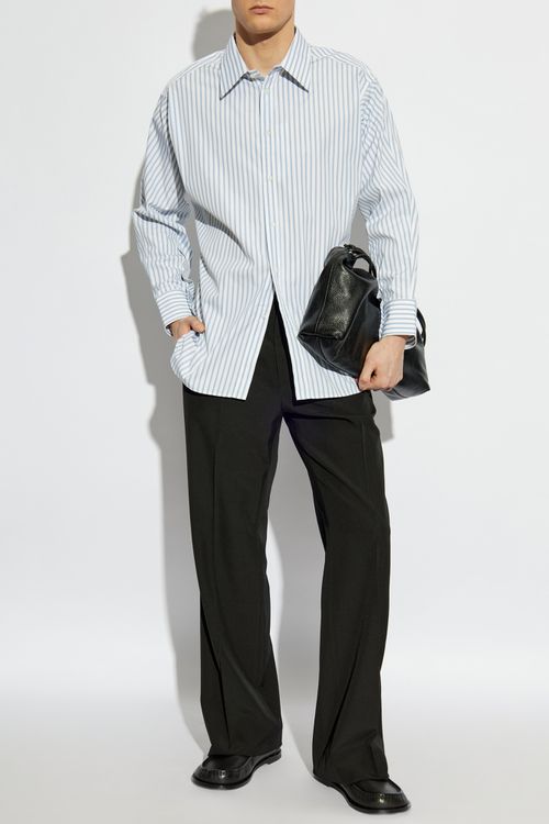 Shirt With Striped Pattern, Men's, Light Blue