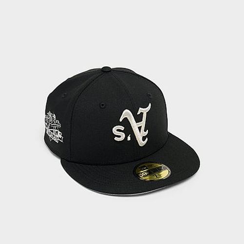 Athletics MLB Upside Down 59FIFTY Fitted Hat in Black/Silver