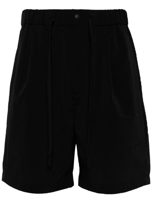 Logo-print velvet shorts - Black