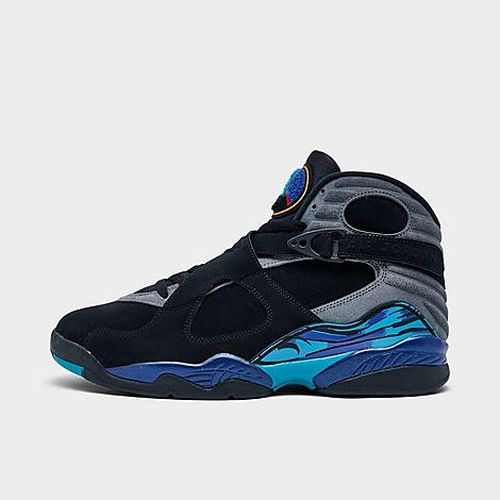 Men's Air Retro 8 Basketball Shoes in Black/Bright Concord/Aqua Tone