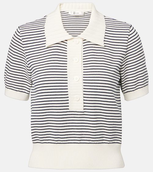 Striped cotton polo shirt
