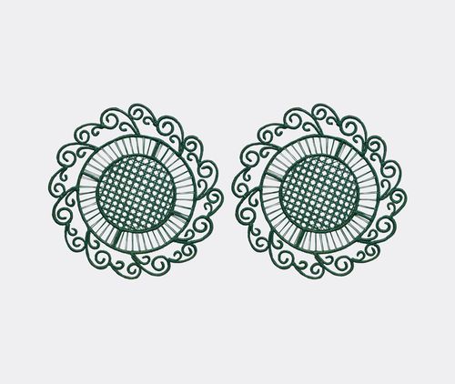 'peacock' Placemat, Green, Set Of Two