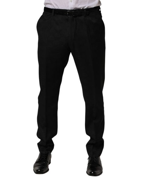 Virgin Wool Dress Trousers — Black